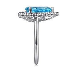 Gabriel & Co. 925 Sterling Silver Bujukan Swiss Blue Topaz Ring