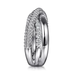 Discount Gabriel & Co. 925 Sterling Silver Bujukan White Sapphire Criss Cross Ring