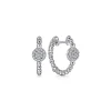 Gabriel & Co. 925 Sterling Silver Bujukan White Sapphire Pave Huggie Earrings