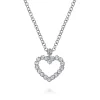 New Gabriel & Co. 925 Sterling Silver Bujukan White Sapphire Heart Pendant Necklace