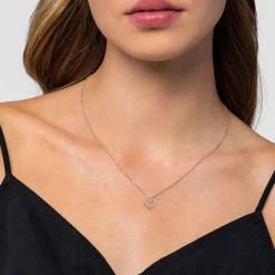 New Gabriel & Co. 925 Sterling Silver Bujukan White Sapphire Heart Pendant Necklace