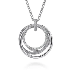 Hot Gabriel & Co. 925 Sterling Silver Bujukan White Sapphire Pendant Drop Necklace