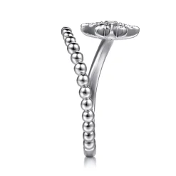 Sale Gabriel & Co. 925 Sterling Silver Bujukan White Sapphire Starburst Bypass Ring