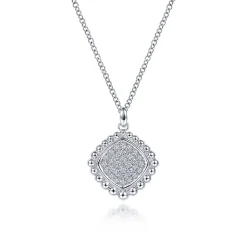Online Gabriel & Co. 925 Sterling Silver Bujukan White Sapphire Pave Pendant Necklace