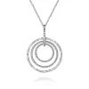 Online Gabriel & Co. 925 Sterling Silver Bujukan White Sapphire Triple Row Circle Pendant Necklace