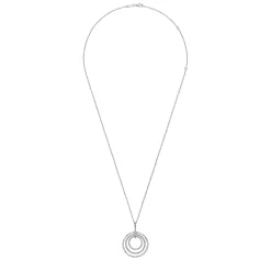 Online Gabriel & Co. 925 Sterling Silver Bujukan White Sapphire Triple Row Circle Pendant Necklace