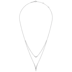 Discount Gabriel & Co. 925 Sterling Silver Bujukan White Sapphire Chevron Necklace
