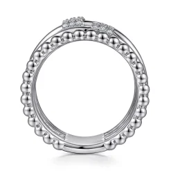 Outlet Gabriel & Co. 925 Sterling Silver Bujukan White Sapphire Criss Cross Ring