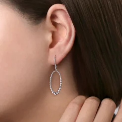Outlet Gabriel & Co. 925 Sterling Silver Bujukan White Sapphire Drop Earrings