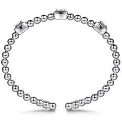 Best Gabriel & Co. 925 Sterling Silver Bujukan White Sapphire Station Bangle Bracelet