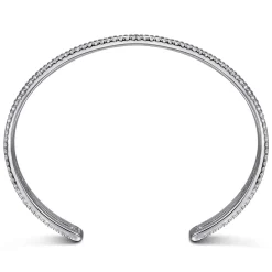 Outlet Gabriel & Co. 925 Sterling Silver Bujukan White Sapphire Multi Row Cuff Bracelet