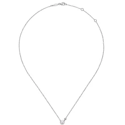 Clearance Gabriel & Co. 925 Sterling Silver Cultured Pearl and Diamond Pendant Necklace
