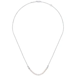 Online Gabriel & Co. 925 Sterling Silver Cultured Pearl String Bar Necklace