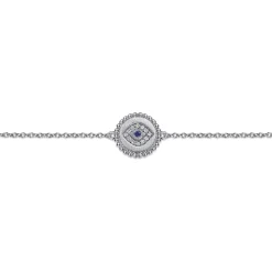 Sale Gabriel & Co. Sterling Silver Diamond And B Grade Blue Sapphire Bujukan Mystic Eyes Bracelet