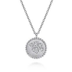 Outlet Gabriel & Co. 925 Sterling Silver Diamond Bujukan Paw Print Medallion Pendant Necklace