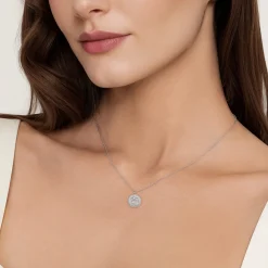 Outlet Gabriel & Co. 925 Sterling Silver Diamond Bujukan Paw Print Medallion Pendant Necklace