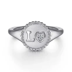 New Gabriel & Co. 925 Sterling Silver Diamond Bujukan LOVE Medallion Ladies Ring