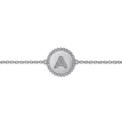 New Gabriel & Co. Sterling Silver Diamond Bujukan Initial Bracelet
