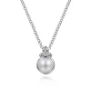 Discount Gabriel & Co. 925 Sterling Silver Diamond Bujukan Pearl Pendant Necklace