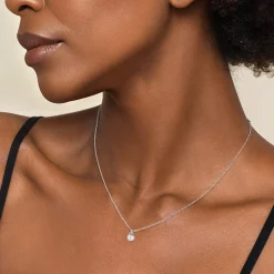 Discount Gabriel & Co. 925 Sterling Silver Diamond Bujukan Pearl Pendant Necklace