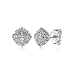 Hot Gabriel & Co. Sterling Silver Diamond Bujukan Stud Earrings