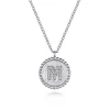 Gabriel & Co. 925 Sterling Silver Diamond Bujukan Initial M Necklace