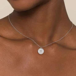Gabriel & Co. 925 Sterling Silver Diamond Bujukan Initial M Necklace