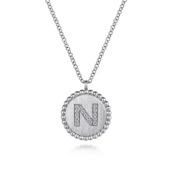 Gabriel & Co. 925 Sterling Silver Diamond Bujukan Initial N Necklace