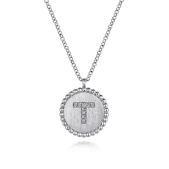 Online Gabriel & Co. 925 Sterling Silver Diamond Bujukan Initial T Necklace