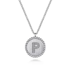 Online Gabriel & Co. 925 Sterling Silver Diamond Bujukan Initial P Necklace