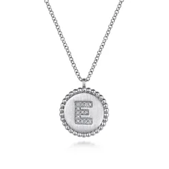 Clearance Gabriel & Co. 925 Sterling Silver Diamond Bujukan Initial E Necklace