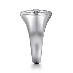 Hot Gabriel & Co. 925 Sterling Silver Diamond Compass Signet Ring