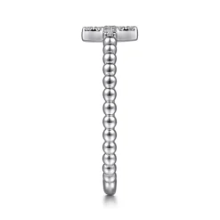 Hot Gabriel & Co. 925 Sterling Silver Diamond Cross Stackable Ring