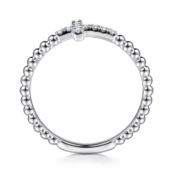 Hot Gabriel & Co. 925 Sterling Silver Diamond Cross Stackable Ring