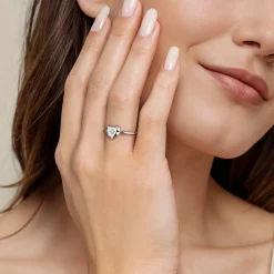 Hot Gabriel & Co. 925 Sterling Silver Diamond Cut Heart Ring