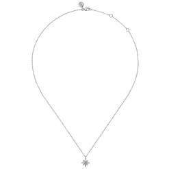 Outlet Gabriel & Co. 925 Sterling Silver Diamond Starburst Pendant Necklace