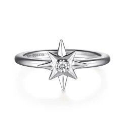 Best Gabriel & Co. 925 Sterling Silver Diamond Starburst Ring