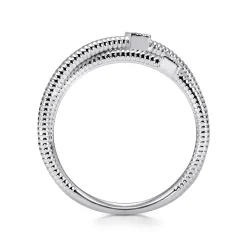 Discount Gabriel & Co. 925 Sterling Silver Diamond Station Criss Cross Ring