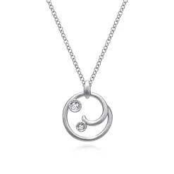 Gabriel & Co. 925 Sterling Silver Diamond Swirl Pendant Necklace