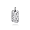 Clearance Gabriel & Co. 925 Sterling Silver Dog Tag Pendant with Black Spinel Cross