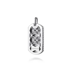 New Gabriel & Co. 925 Sterling Silver Dog Tag Pendant With Grommet Side Detail