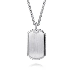 New Gabriel & Co. 925 Sterling Silver Dog Tag Pendant With Grommet Side Detail