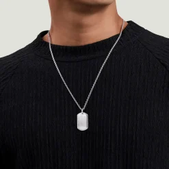New Gabriel & Co. 925 Sterling Silver Dog Tag Pendant With Grommet Side Detail