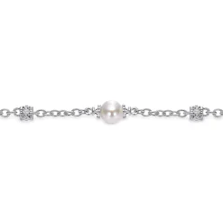 Gabriel & Co. Sterling Silver Filigree and Pearl Station Bracelet