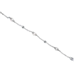 Gabriel & Co. Sterling Silver Filigree and Pearl Station Bracelet