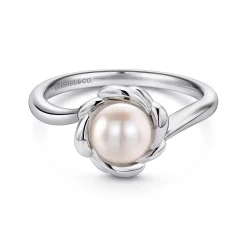 Online Gabriel & Co. 925 Sterling Silver Floral Cultured Pearl Ring