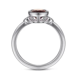 Gabriel & Co. 925 Sterling Silver Garnet and Diamond Ring