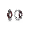 Clearance Gabriel & Co. 925 Sterling Silver Garnet Bujukan Link Huggie Earrings