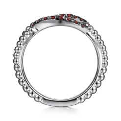 New Gabriel & Co. 925 Sterling Silver Garnet Bujukan Link Ladies Ring
