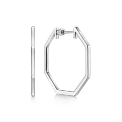 New Gabriel & Co. 925 Sterling Silver Geometric Classic Hoop Earrings
